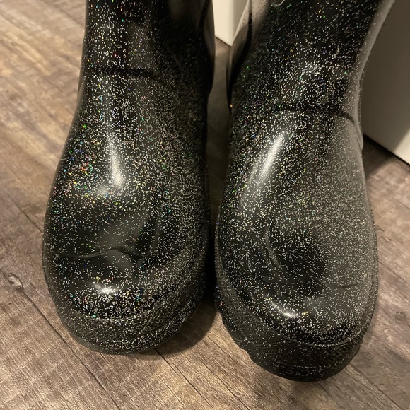 HUNTER Original Starcloud Sparkling Black Tall rain boots women’s shoe sz 6 - Picture 3 of 9